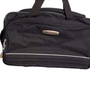Pro-Exec Black Textured Duffel Bag with Shoulder Strap
